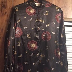 NWT Christie & Jill black long sleeve Button Up